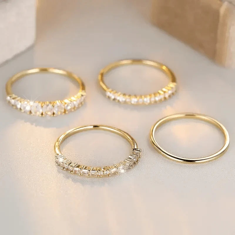 Stackable Ring Set with Cubic Zirconia – Elegance That Shines