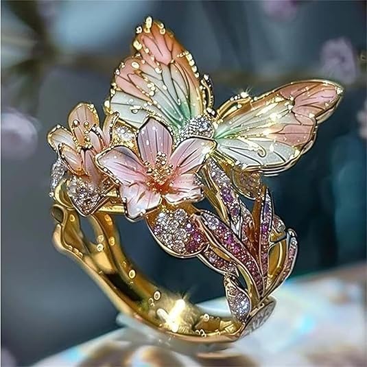 Butterfly Ring with Cubic Zirconia