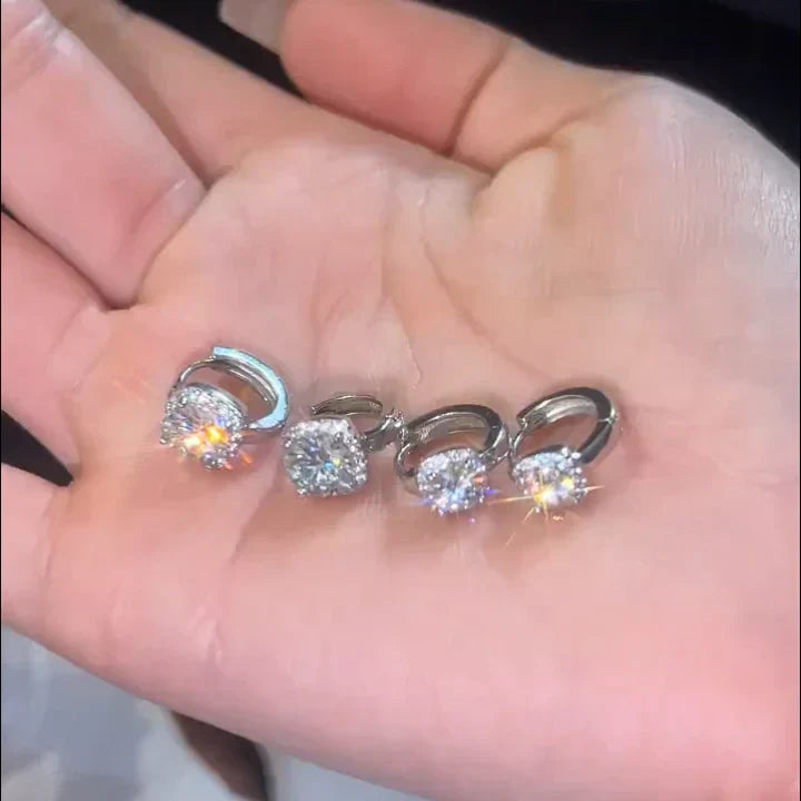 Elegant Zirconia Earrings with a Halo Design