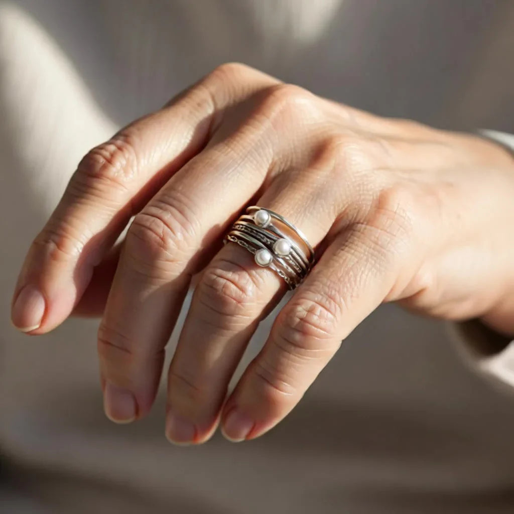 Pearl Stackable Ring Set