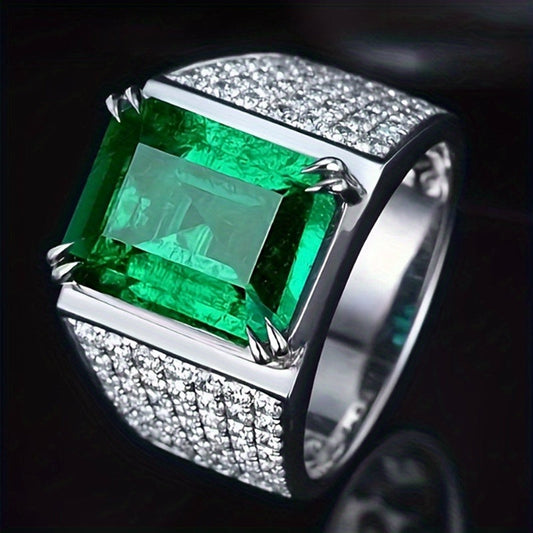 Elza Emerald and Cubic Zirconia Ring