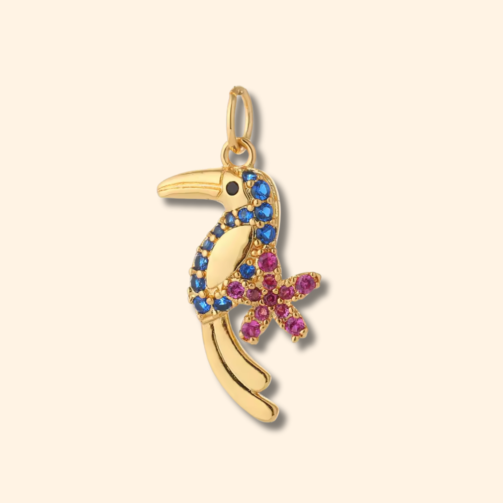 Glamorous Charms with Cubic Zirconia, Gemstones, and Enamel for Your Necklace