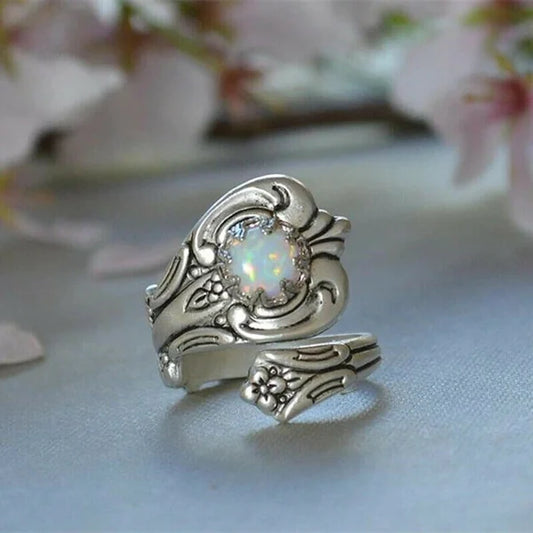 Vintage Ring with White Opal