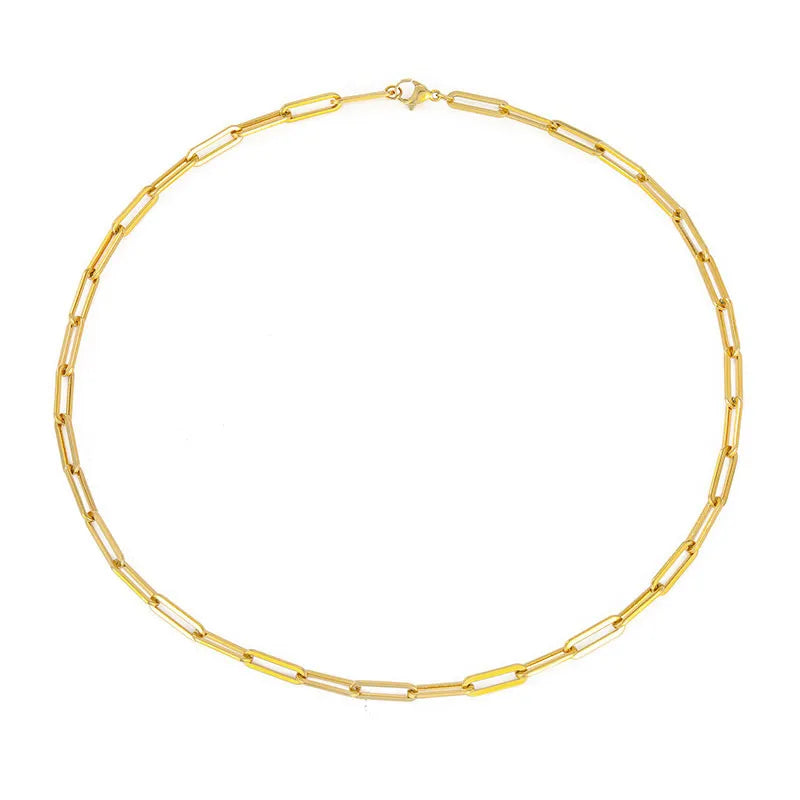 Fine Stainless Steel Clip Link Chain Necklace for Women