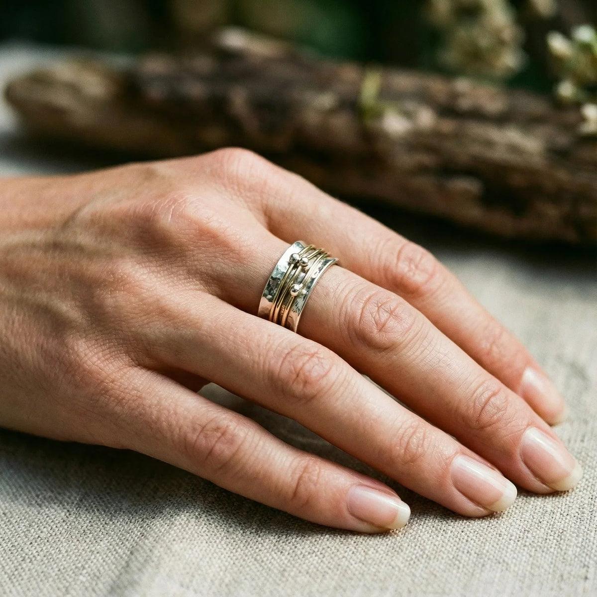 Vintage Gold and Layered Silver Ring