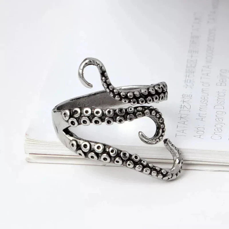Adjustable Ring with Octopus Tentacles