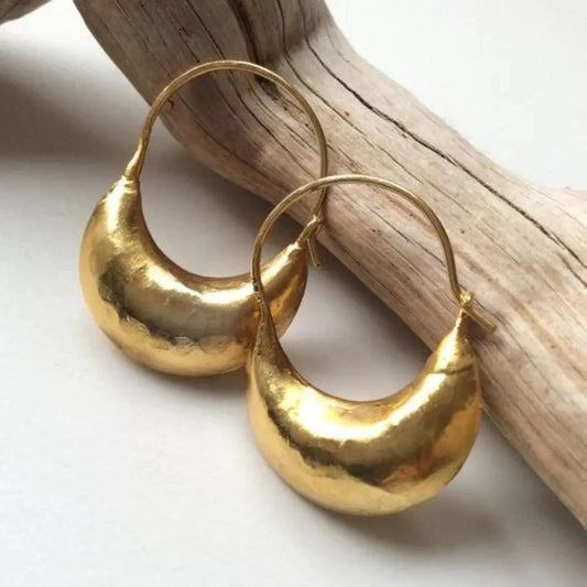 Vintage-style hammered hoop earrings for an elegant look