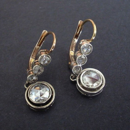 Vintage-style earrings with sparkling cubic zirconia stones