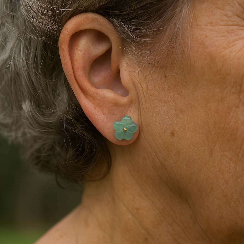Delicate Turquoise Flower Earrings Crafted from Natural Stone