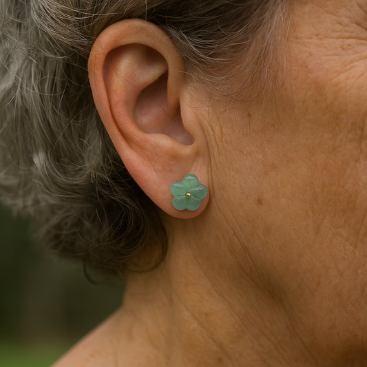 Delicate Turquoise Flower Earrings Crafted from Natural Stone