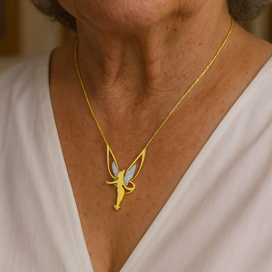 Sparkling Gold-Plated Fairy Necklace for a Magical Look