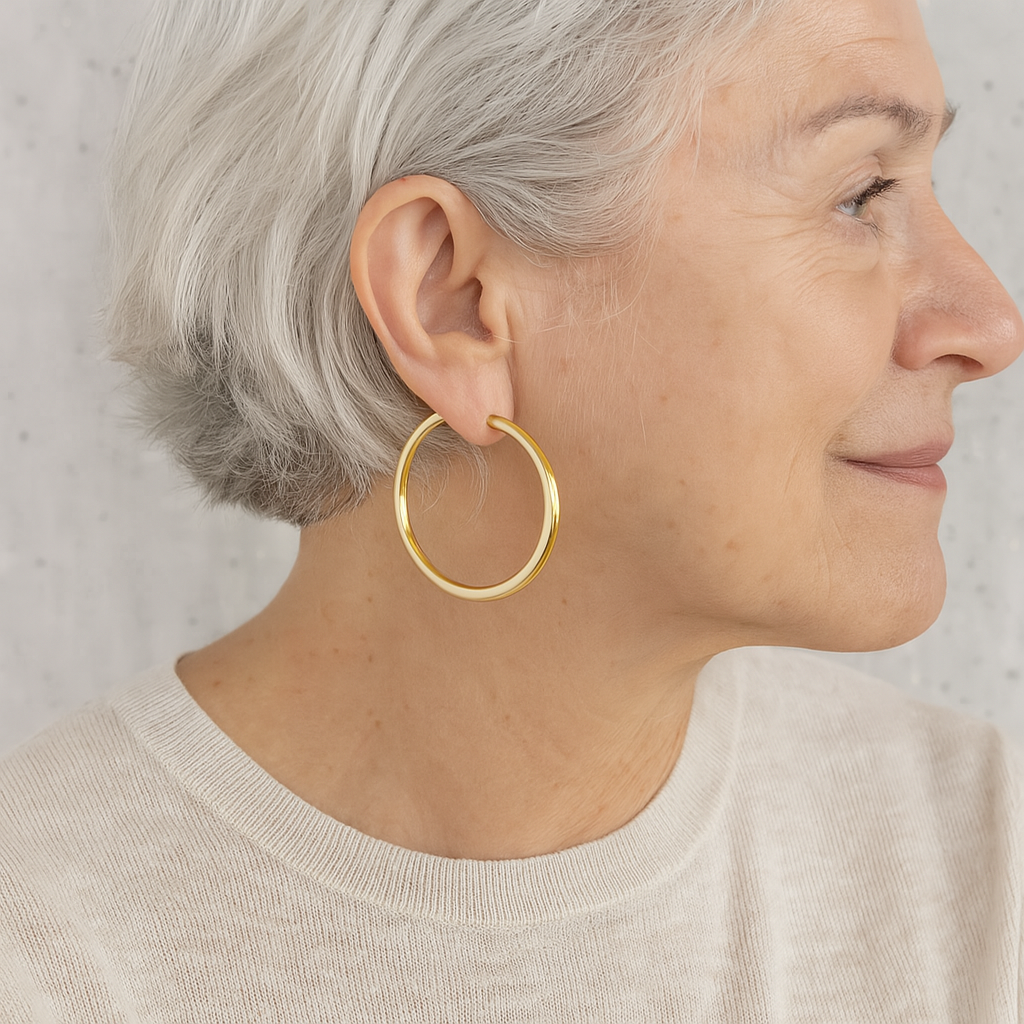 Large, elegant hoop earrings for timeless charm and style