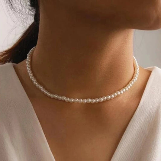 Elegant Pearl Necklace for Women, Classic Choker Style
