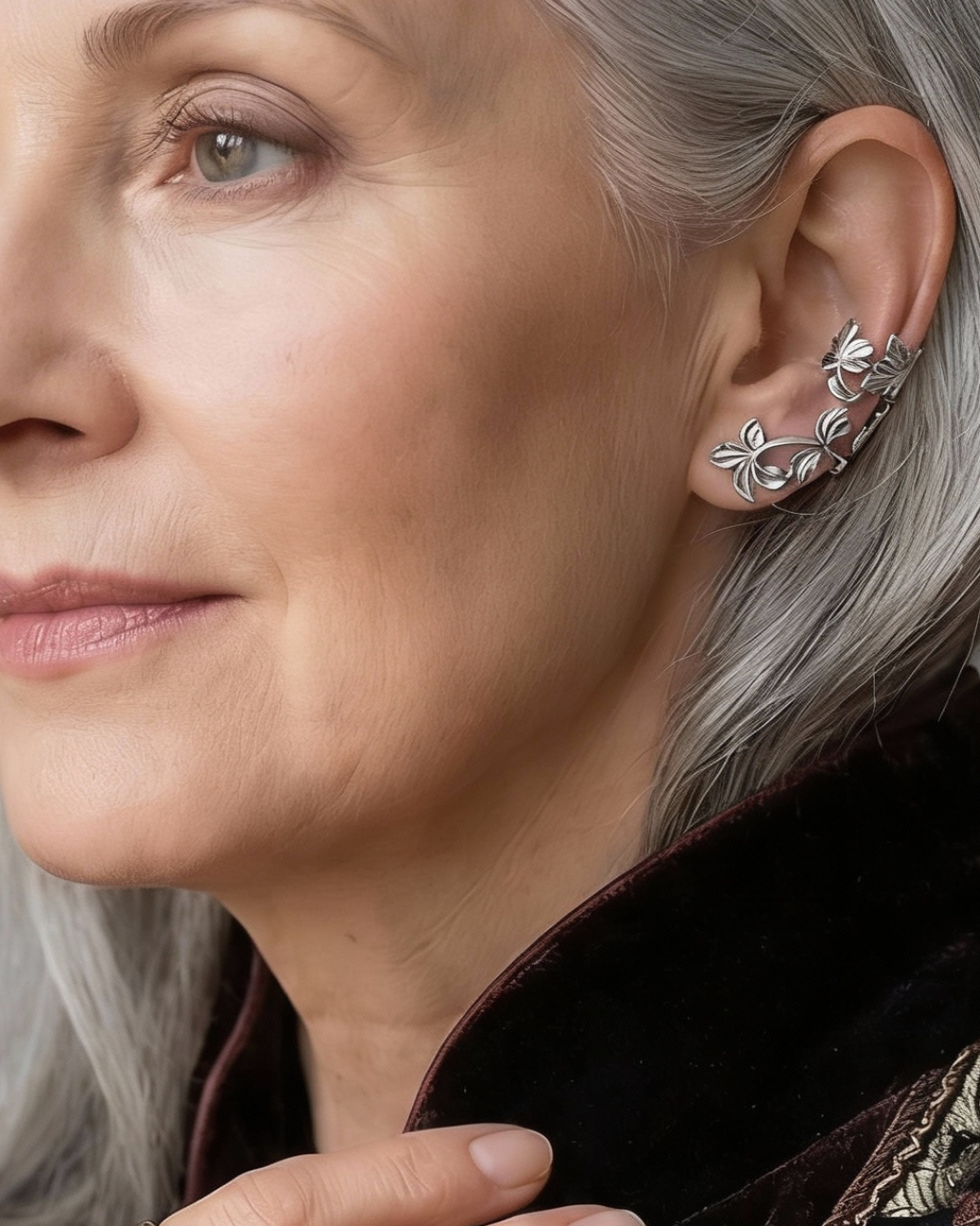 Delicate Leaf Design Ear Cuff, No Piercing Required