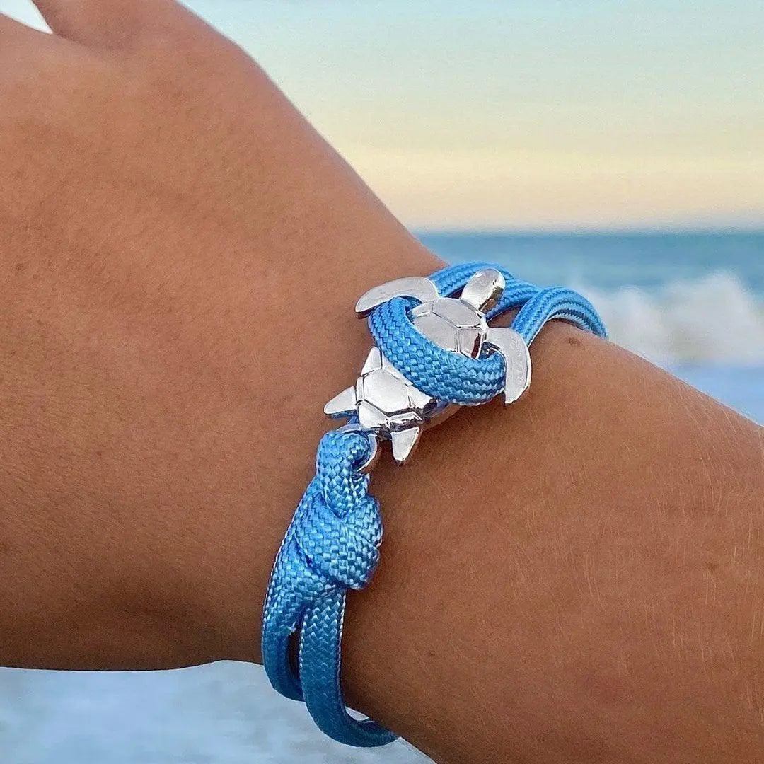 Sea turtle bracelet made from cord, for him and her