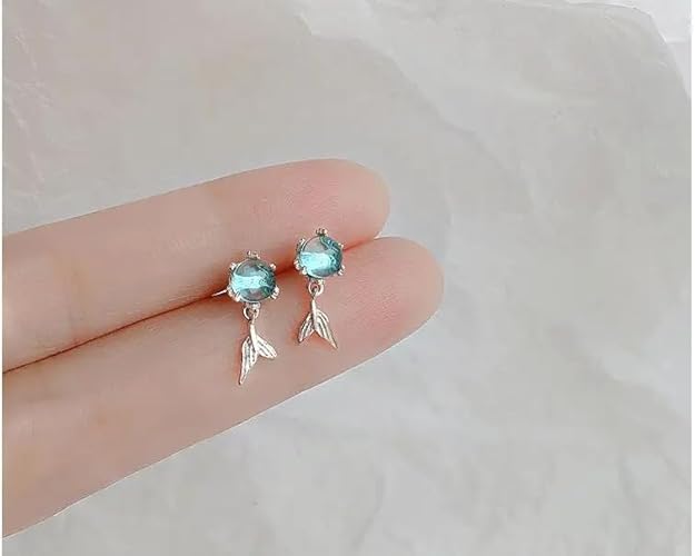 Ocean Crystal Mermaid Tail Earrings