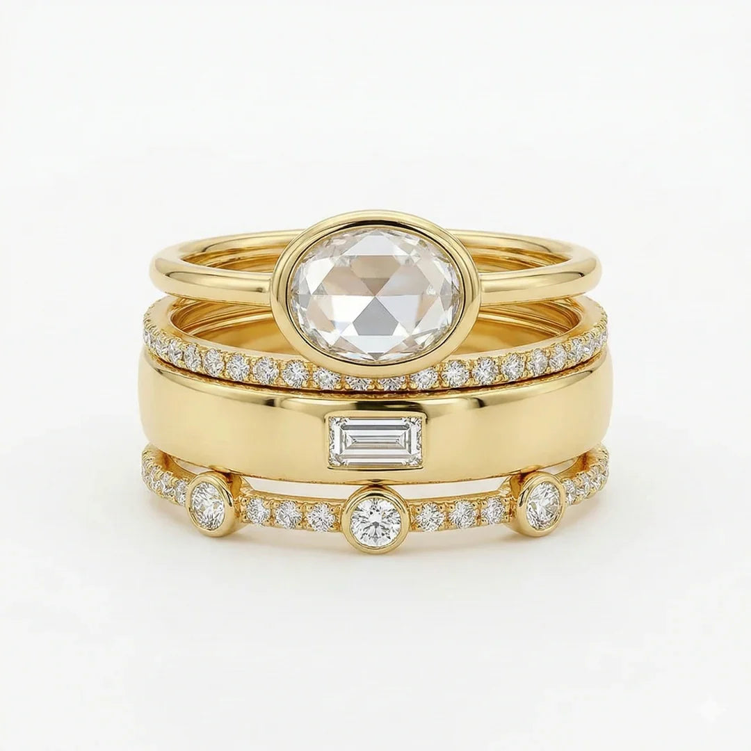 Vintage Ring Set with Cubic Zirconia