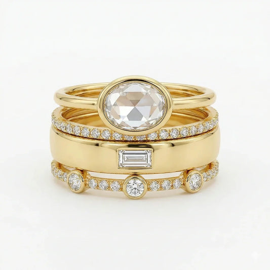 Vintage Ring Set with Cubic Zirconia
