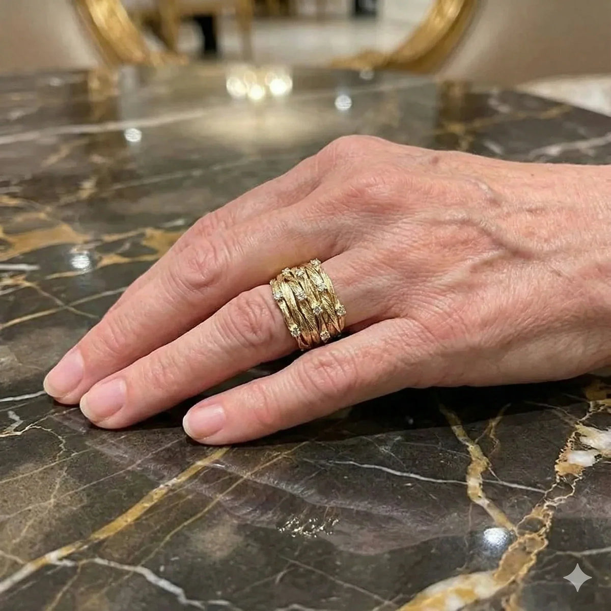 Vintage Gold Ring with Stones