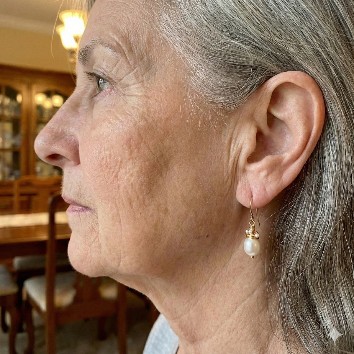 Elegant pearl earrings with delicate wire wrapping for women