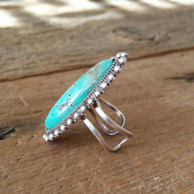 Stainless Steel Ring with Turquoise Stone