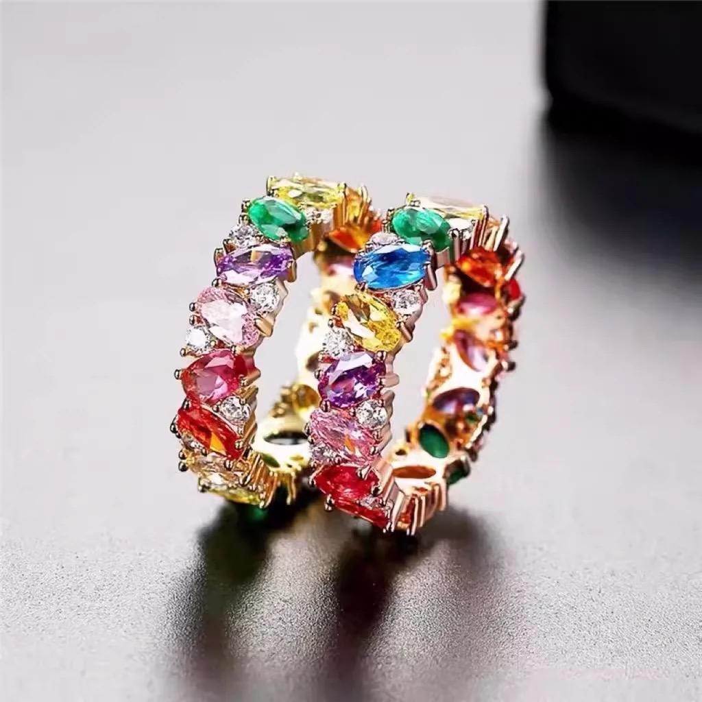 Multicolor Eternity Ring with Cubic Zirconia