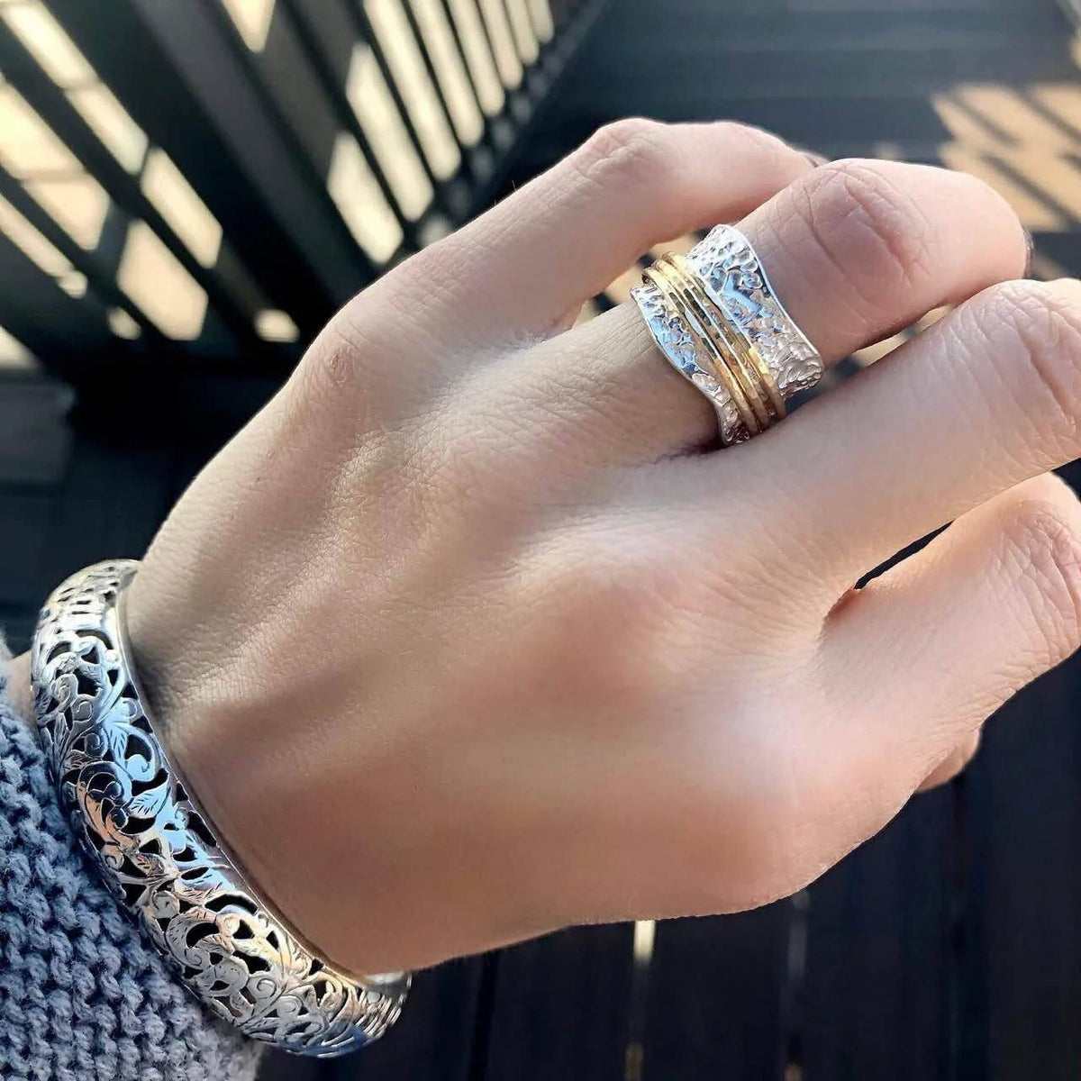 Vintage Stainless Steel Spinner Ring
