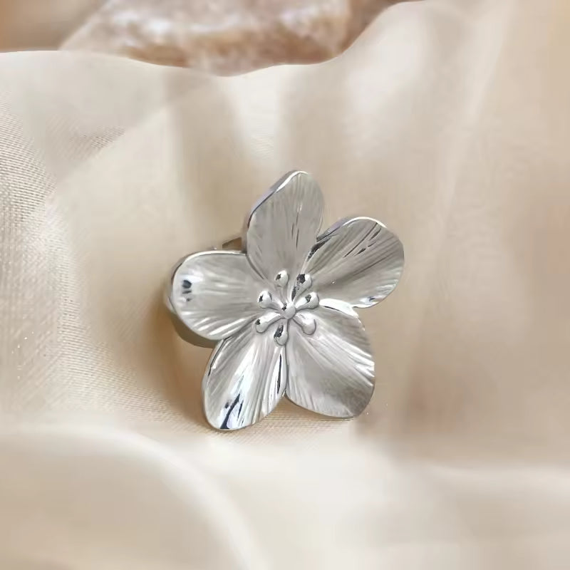 Stainless Steel Flower Ring