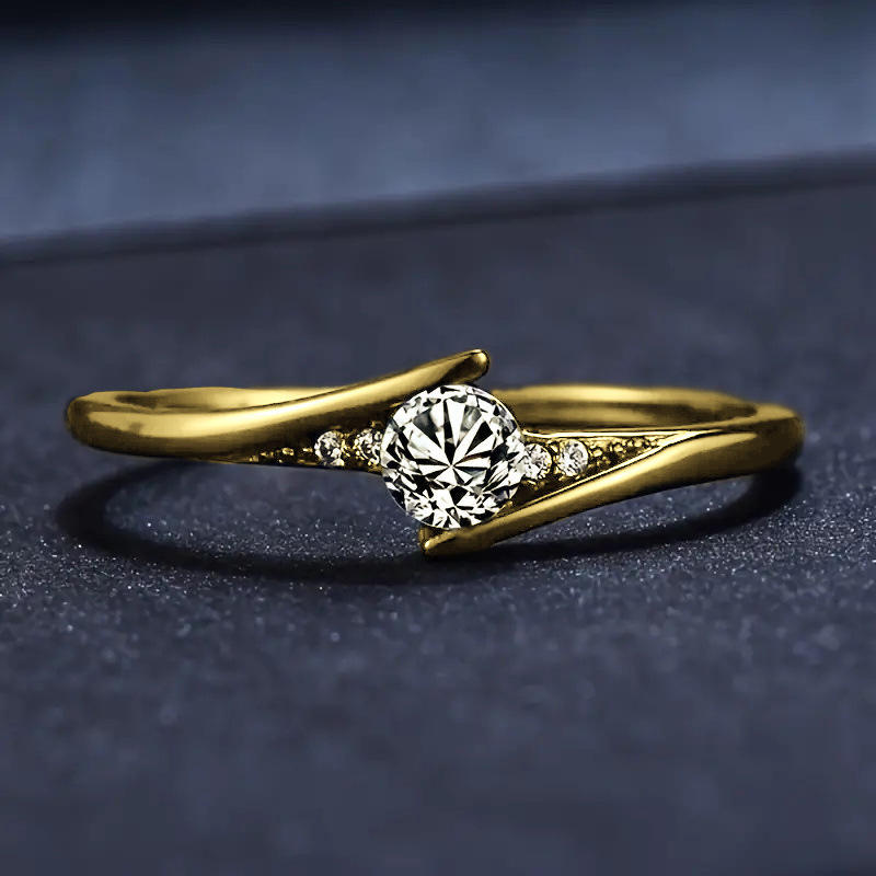 Stainless Steel Ring with Center Cubic Zirconia
