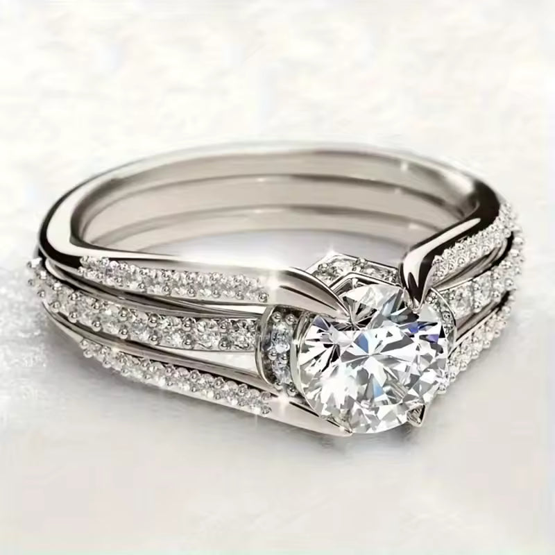 Luxury Engagement Ring with Center Diamond