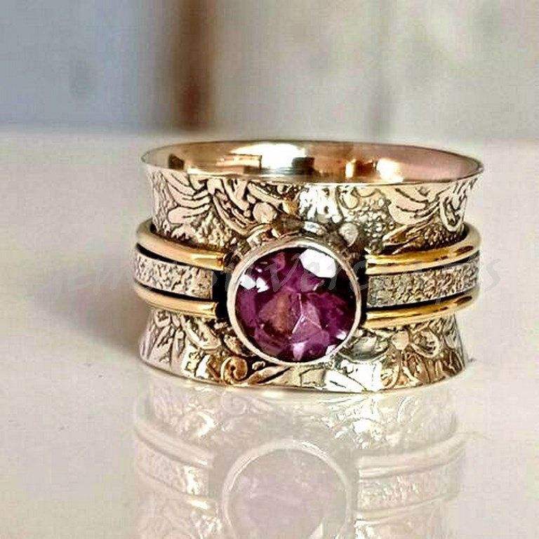 Boho Meditation Ring with Crystal