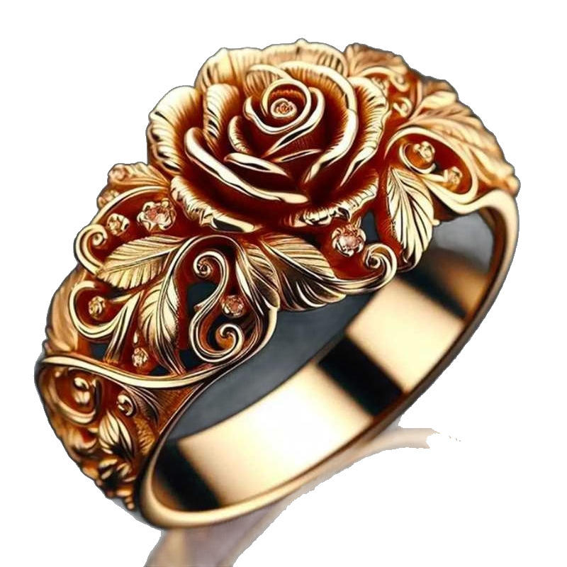 Golden Rose Ring in Gold