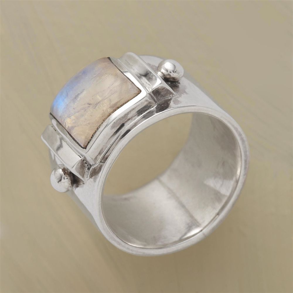 Moonstone Ring in Stainless Steel