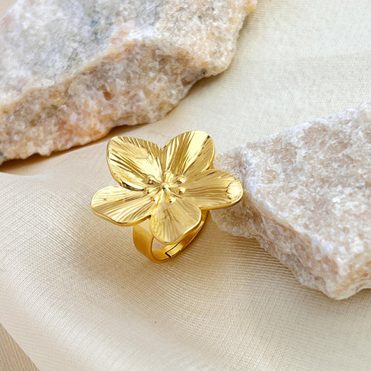 Stainless Steel Flower Ring