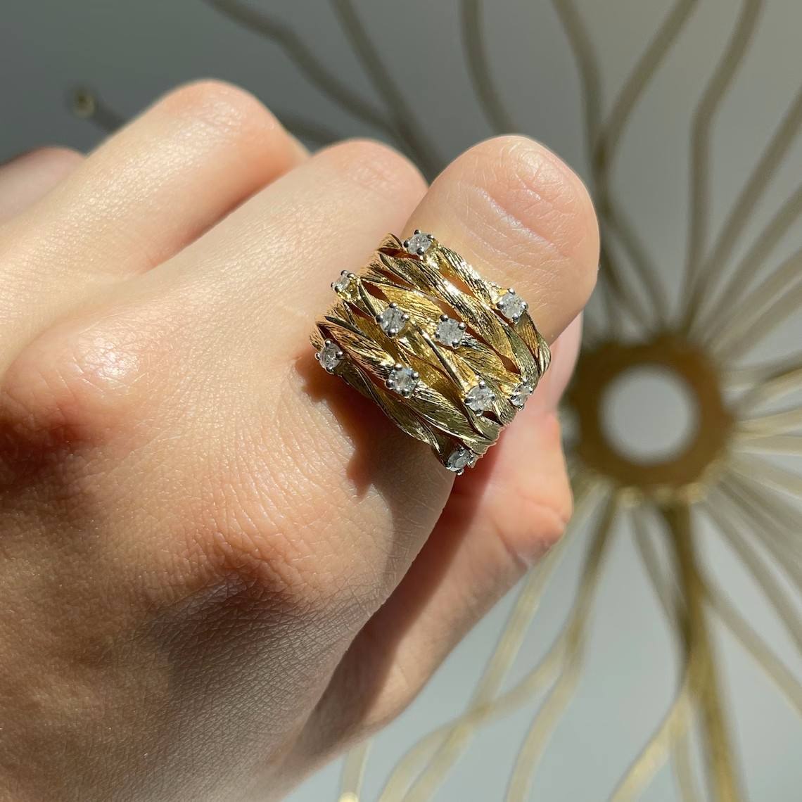 Vintage Gold Ring with Stones