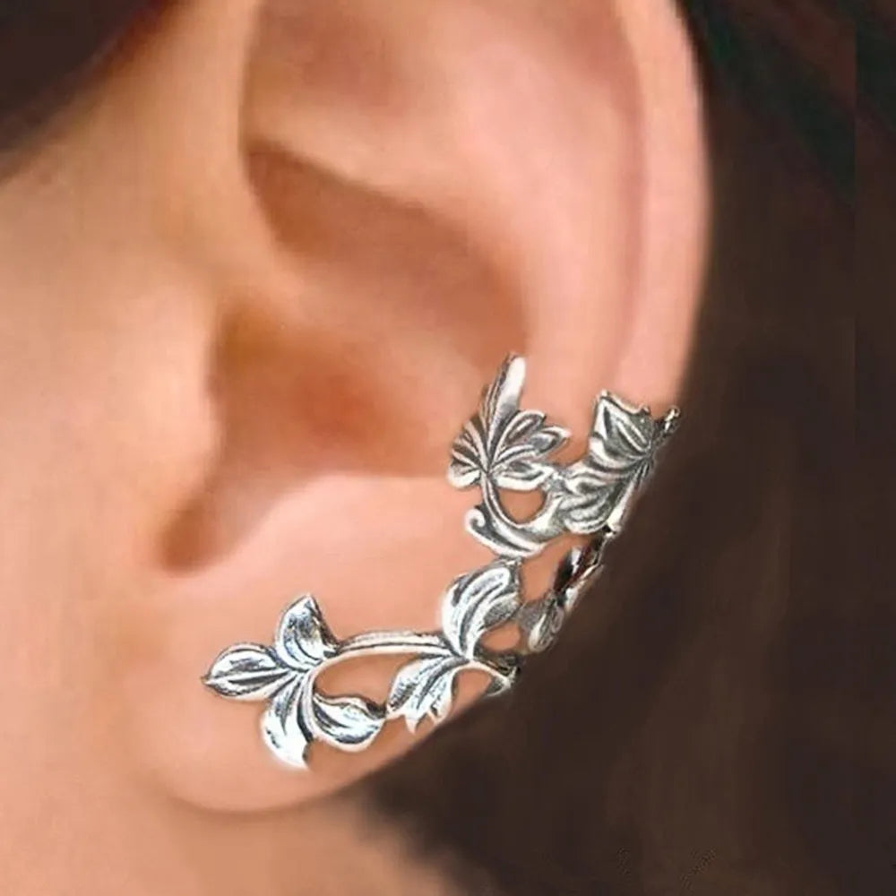 Delicate Leaf Design Ear Cuff, No Piercing Required