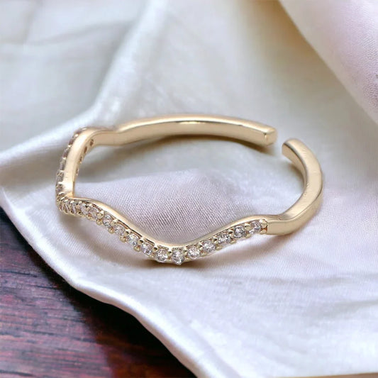 Stainless Steel Ring with Wave Design