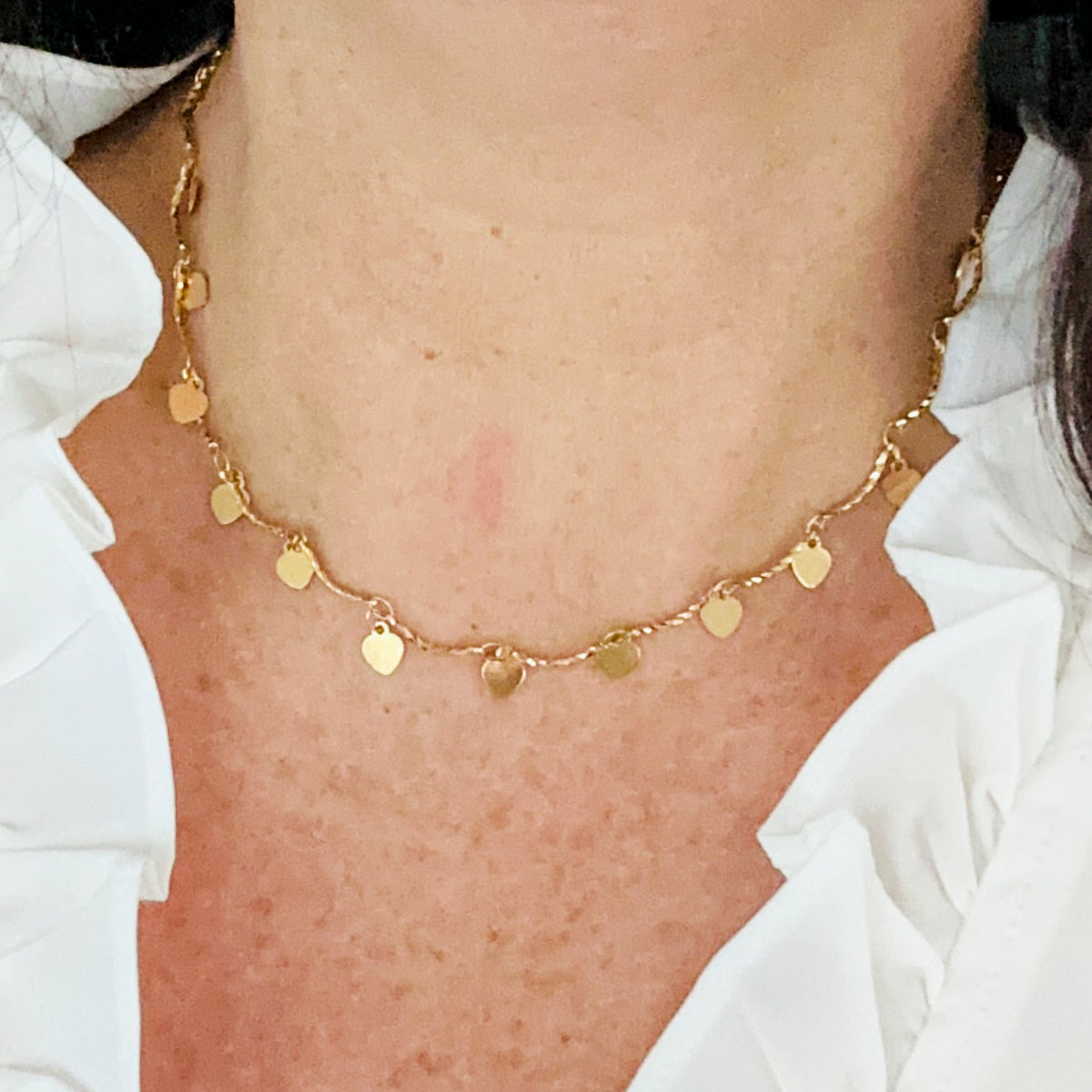 Delicate Heart Necklace with Fun Sparkly Charms