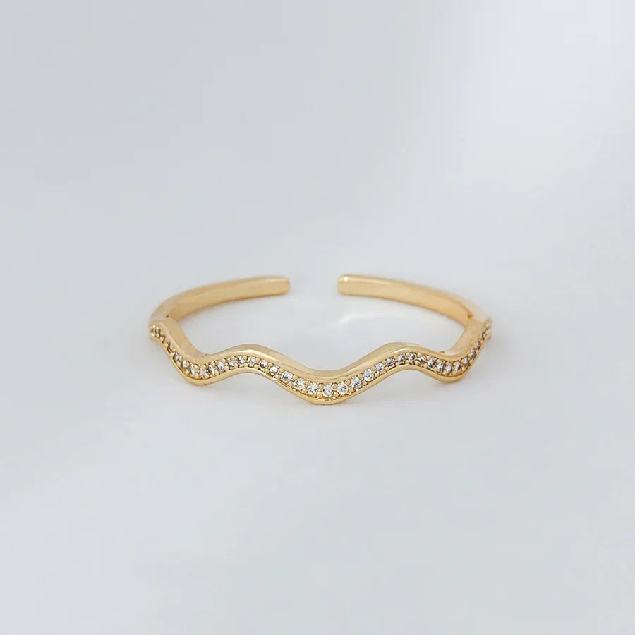 Stainless Steel Ring with Wave Design