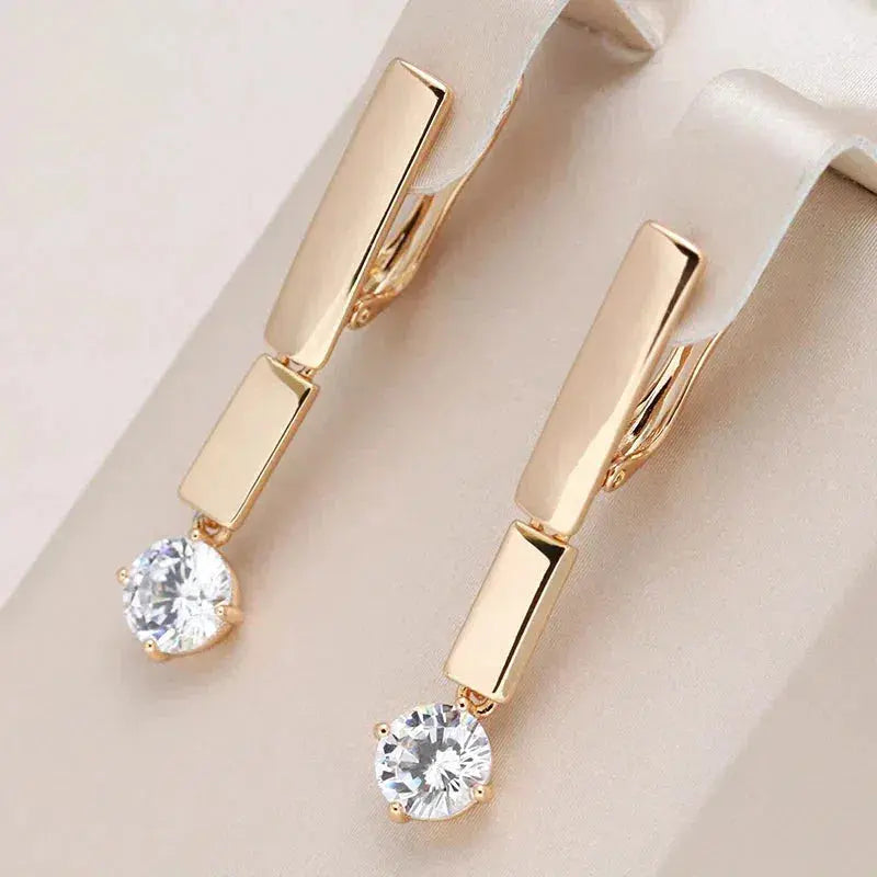 Elegant cubic zirconia earrings with sparkling bars for special occasions