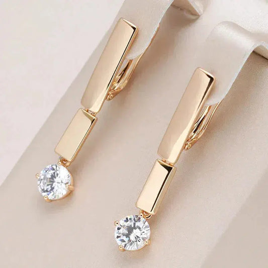 Elegant cubic zirconia earrings with sparkling bars for special occasions