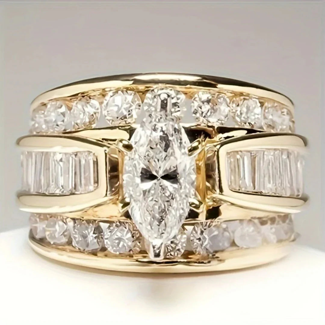 Elegant Ring with Center Crystal
