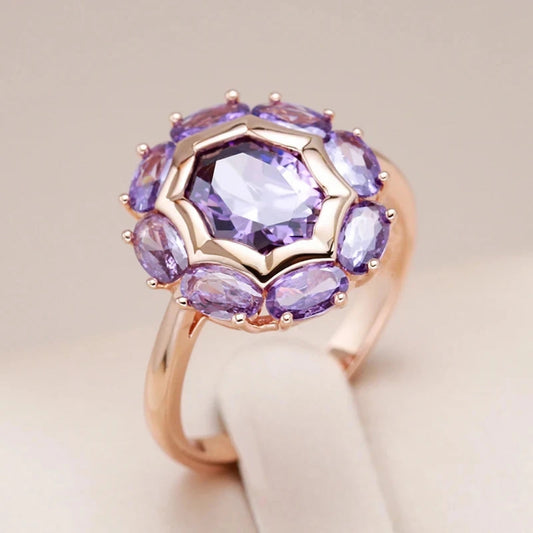 Ring with Purple Crystal