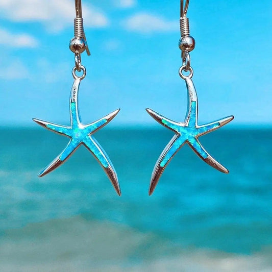 Beautiful Opal Starfish Earrings for Beach Lovers