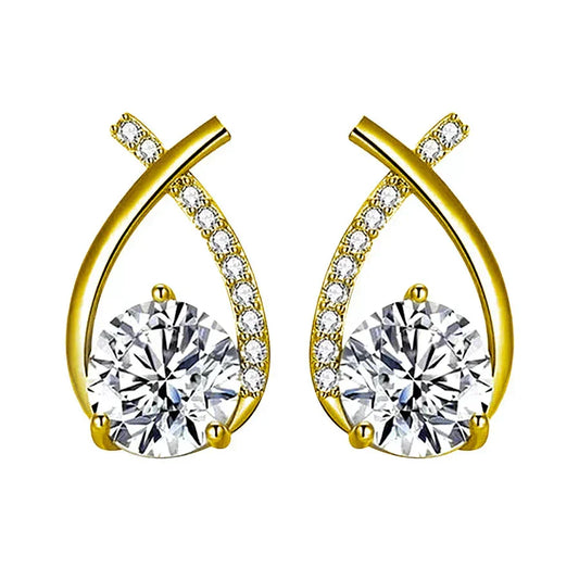 Elegant earrings with sparkling cubic zirconia and a modern design