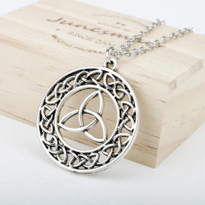 Celtic Triquetra Knot Necklace with Delicate Design Pendant