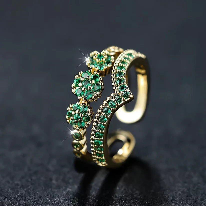 Emerald Crown Ring