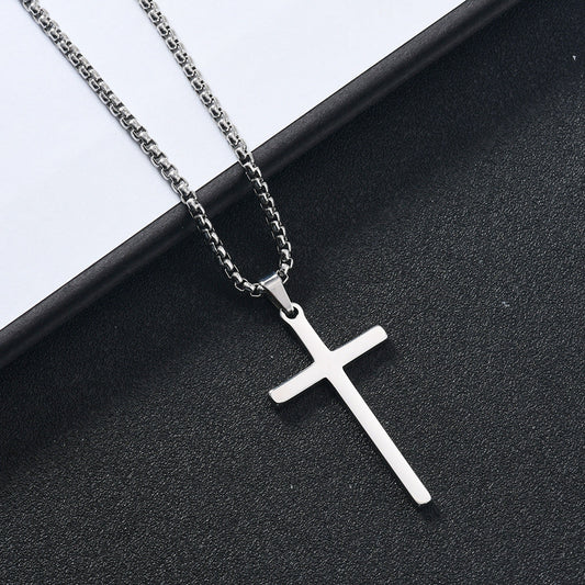 Stainless Steel Cross Necklace for Men and Women in Three Colors