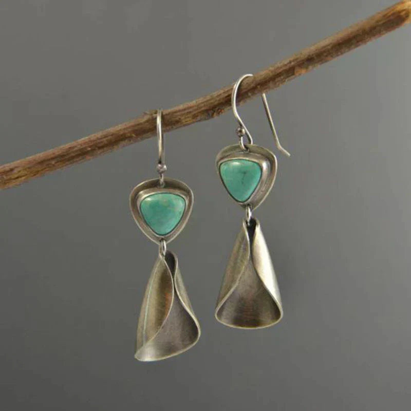 Boho Turquoise Earrings with Elegant Teardrop Design