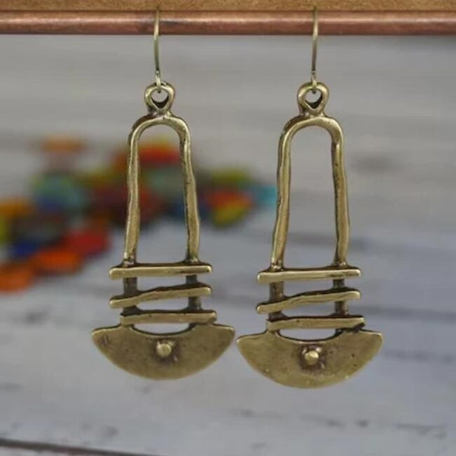 Unconventional geometric earrings with a unique vintage design